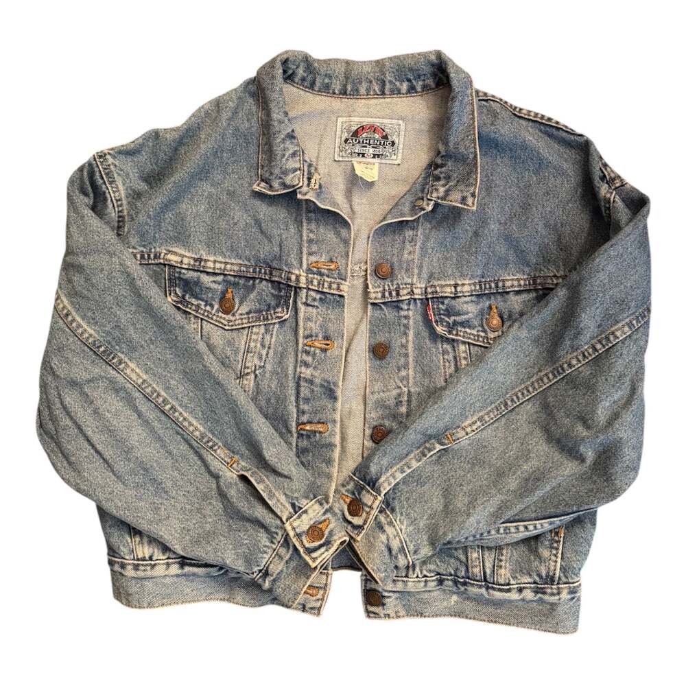 J. Galt Shanghai Denim Trucker Jacket Women's Small Long Sleeve Blue Cotton Jean
